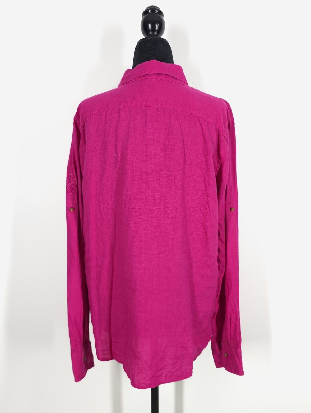 Lauren Ralph Lauren Pink 100% Linen Nautical Button Down Shirt Size L